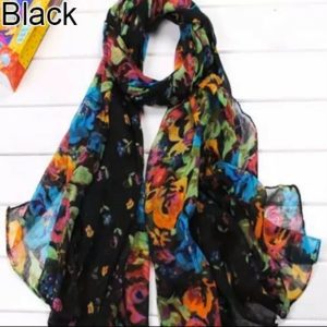 Women-Floral-black-scarf